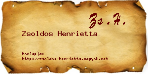 Zsoldos Henrietta névjegykártya